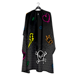 Barber Flow Graffiti Cape - Black