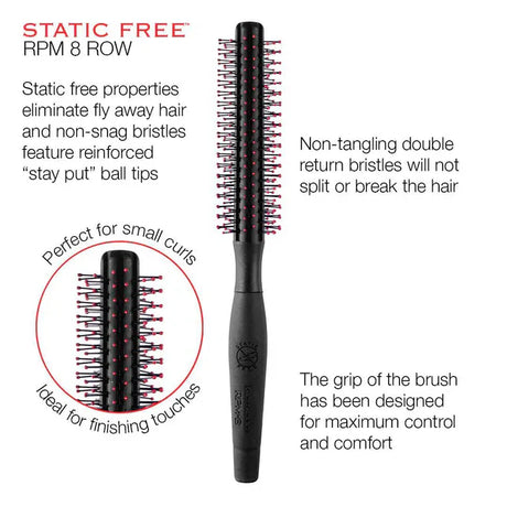 Cricket Static Free RPM-8 Row Round Brush