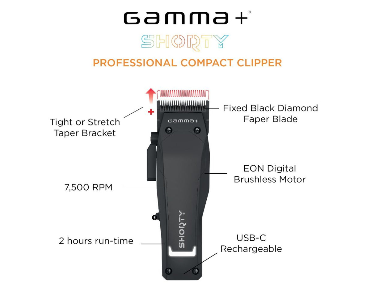 Gamma+ Shorty Cordless Clipper with EON Digital Motor