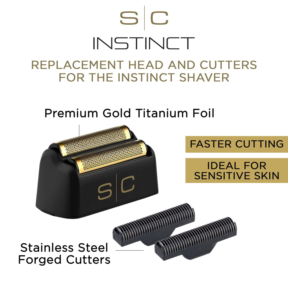 S|C Instinct Shaver Repacement Matte Black Titanium Replacement Foil and Cutter Set